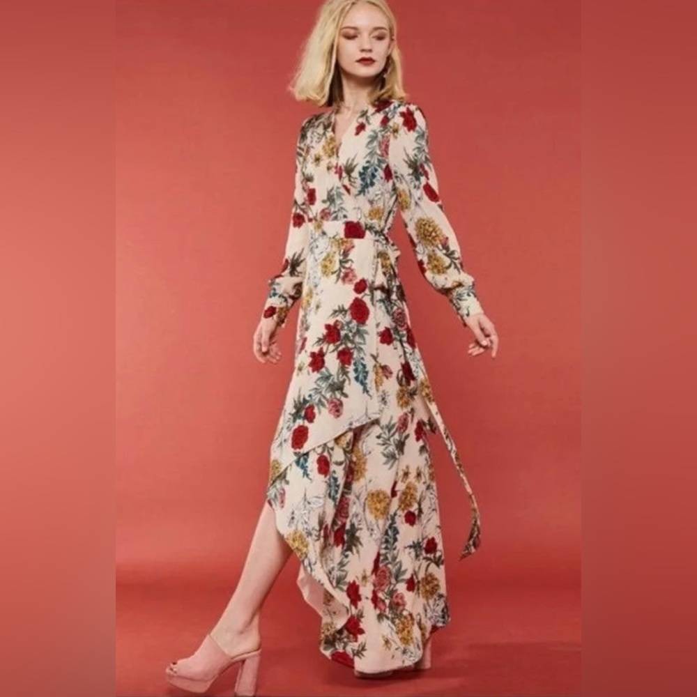 Promesa Floral Long Sleeve Wrap Dress - Picture 2 of 11